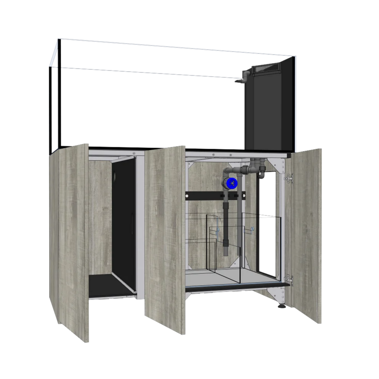 D-D Aqua-Pro Reef Peninsula 1350 Tank & Framed Cabinet